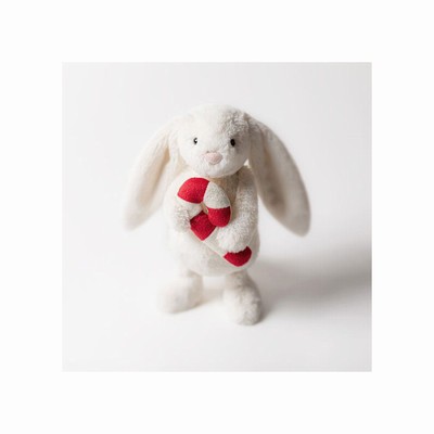 Jellycat Bashful Bunny with Candy Cane USA | 58297AIWP